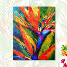 Fleur tropicale abstraite d'oiseau de paradis