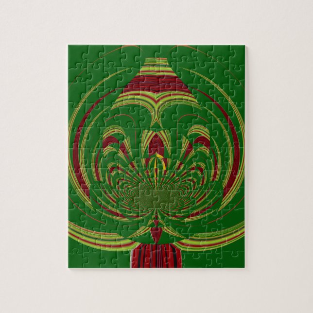 Puzzle Fleur Vert (Vertical)