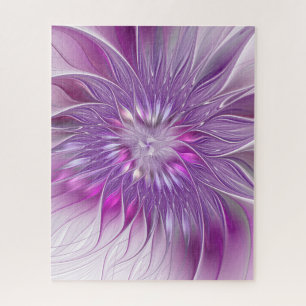 Puzzle Fleur violette rose Passion Abstrait Art fractal
