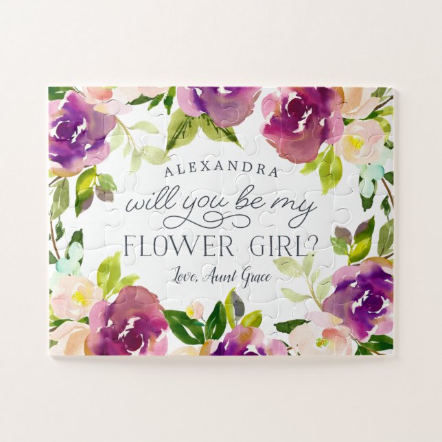 Puzzle Fleur vive | Personnalisée Soyez Ma Fille Fleur (Horizontal)
