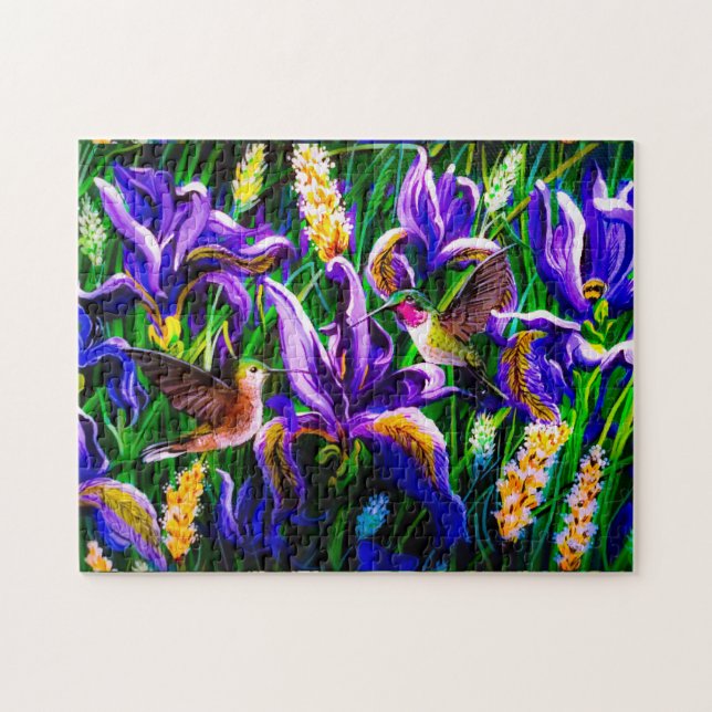 Puzzle fleurissant de colibris (Horizontal)