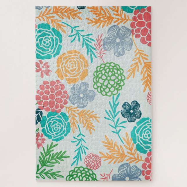 Puzzle Fleurs Abstraites Et Brindilles (Vertical)