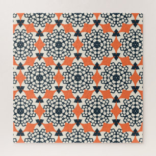 Puzzle Fleurs Abstraites : Vintage géométrique simple