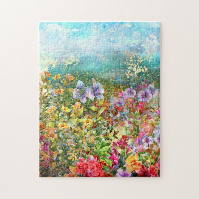 Puzzle Fleurs aquarelles (Vertical)