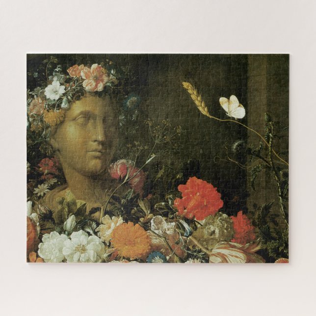 Puzzle Fleurs autour d'un buste classique (Horizontal)