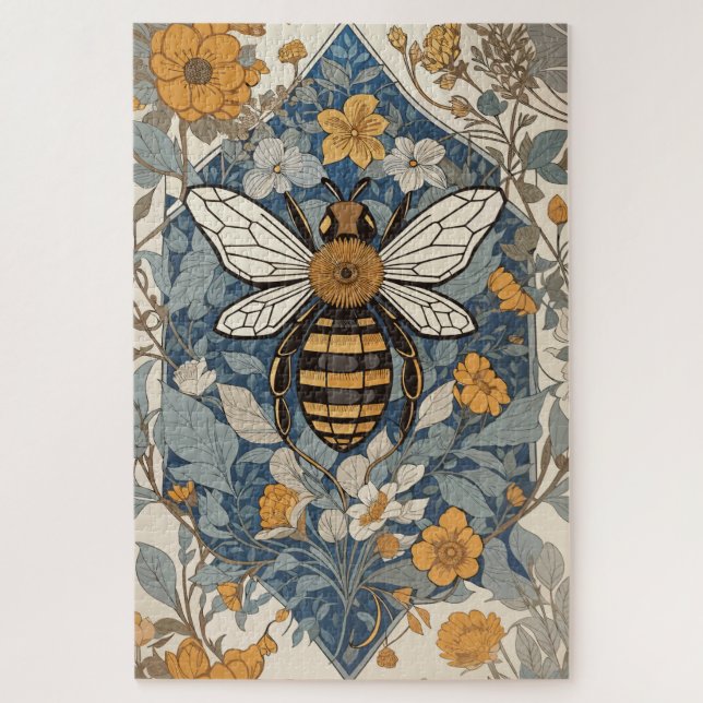 Puzzle Fleurs d'abeilles vintages et sauvages (Vertical)