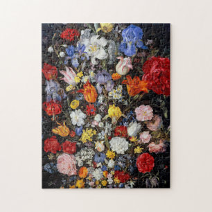 Puzzle Fleurs dans le bateau en bois, Jan Brueghel l'Anci
