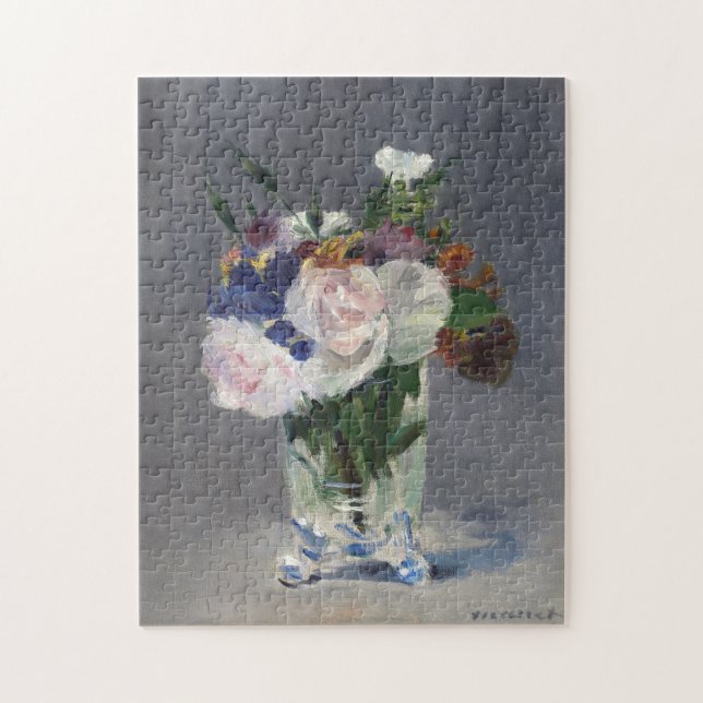 Puzzle Fleurs dans un vase de cristal | Édouard Manet (Vertical)