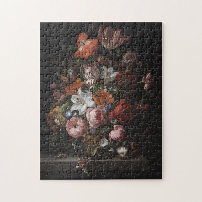Puzzle Fleurs dans un vase en verre, 1704 (Vertical)