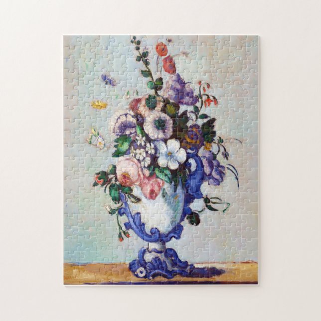 Puzzle Fleurs dans un Vase Rococo, Paul Cezanne (Vertical)