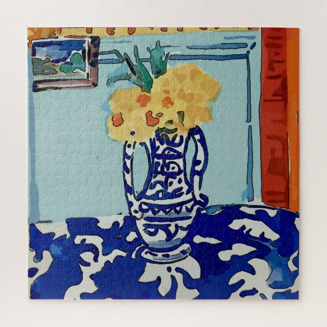 Puzzle Fleurs Dans Vase Bleu (Vertical)