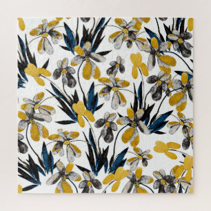 Puzzle Fleurs d'aquarelle : motif d'été vibrant.