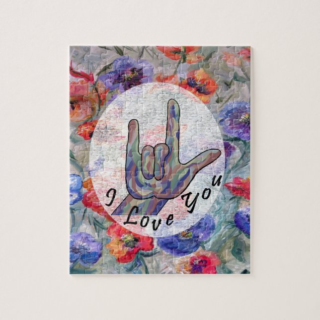 Puzzle Fleurs d'ASL et je t'aime (Vertical)