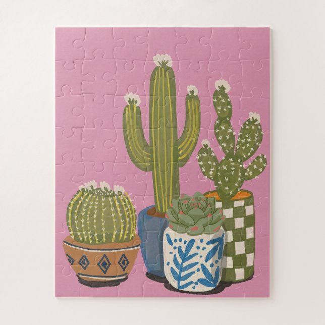 Puzzle Fleurs de cactus rose (Vertical)