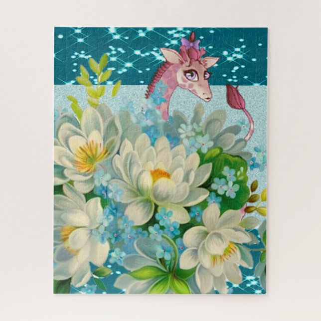 Puzzle Fleurs de Giraffe mignonnes (Vertical)