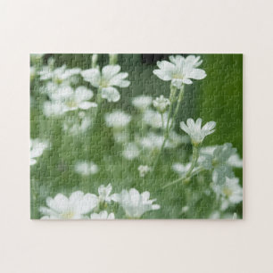 Puzzle fleurs de jardin blanches fraîches d'été