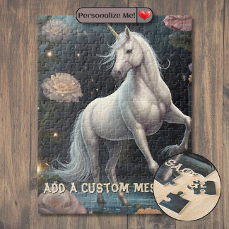 Puzzle Fleurs de licorne blanche personnalisées