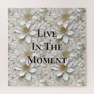 Puzzle Fleurs de Lotus Blanc Or