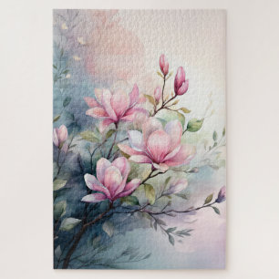 Puzzle Fleurs de magnolia rose botanique