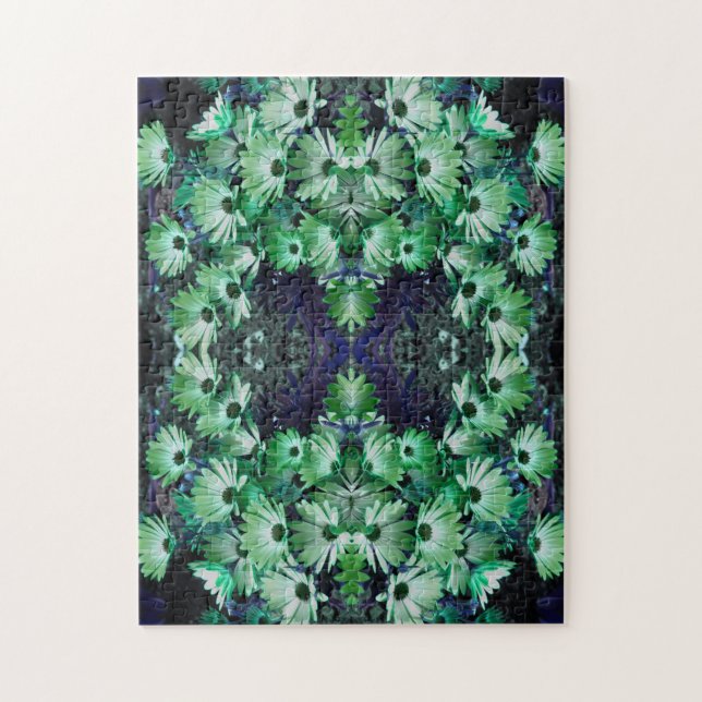 Puzzle Fleurs de marguerite africaines vertes Abstraites (Vertical)