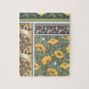 Puzzle Fleurs de pavot Art Nouveau floral vintage