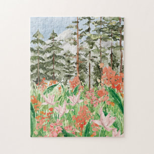 Puzzle Fleurs de prairie aquarelle de fleurs sauvages