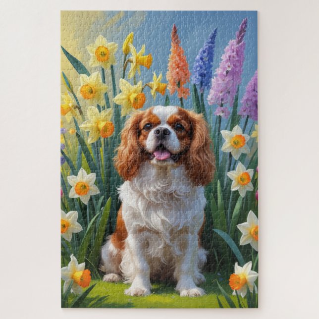 Puzzle Fleurs de printemps du roi Charles Cavalier (Vertical)