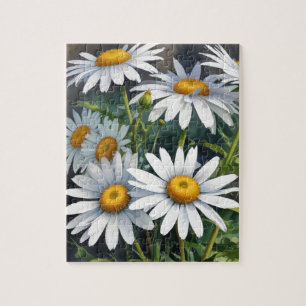 Puzzle Fleurs et marguerites Elégante aquarelle