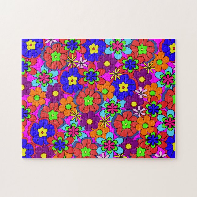 Puzzle Fleurs Hippy Retro (Horizontal)