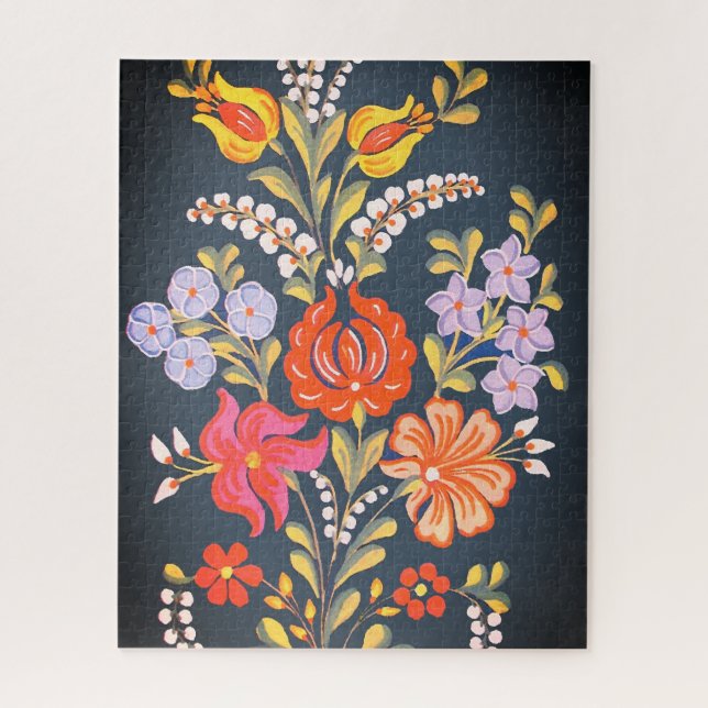 Puzzle fleurs hongroises - couleurs vives (Vertical)