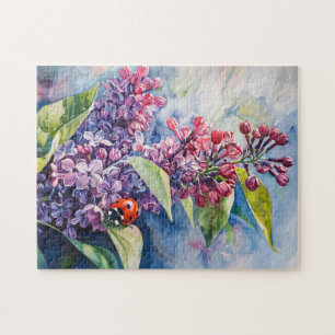 Puzzle Fleurs Lilac Violet Vibrant Ladybug