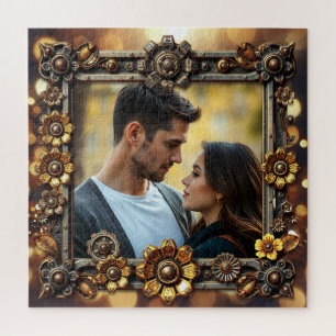 Puzzle Fleurs métalliques Steampunk Photo personnalisée