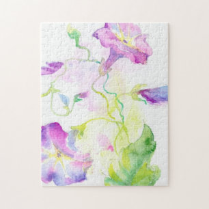 Puzzle Fleurs peintes de convolvule d'aquarelle