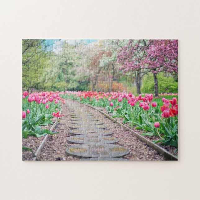 Puzzle Fleurs printanières le long de la promenade en pie (Horizontal)