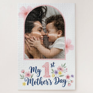 Puzzle Fleurs roses - 1er anniversaire de maman - souveni