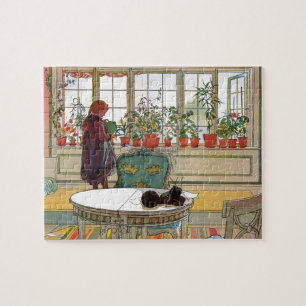 Puzzle Fleurs sur le rebord de fenêtre par Carl Larsson