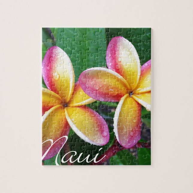 Puzzle Fleurs tropicales de Plumeria de Maui (Vertical)