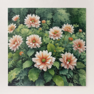 Puzzle Fleurs Verdure Elégante Aquarelle