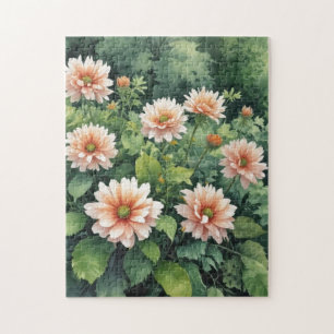 Puzzle Fleurs Verdure Elégante Aquarelle
