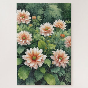 Puzzle Fleurs Verdure Elégante Aquarelle