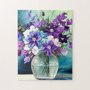 Puzzle Fleurs violettes Whimsical Dans Un Vase