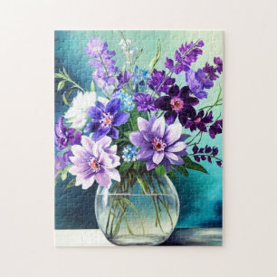 Puzzle Fleurs violettes Whimsical Dans Un Vase