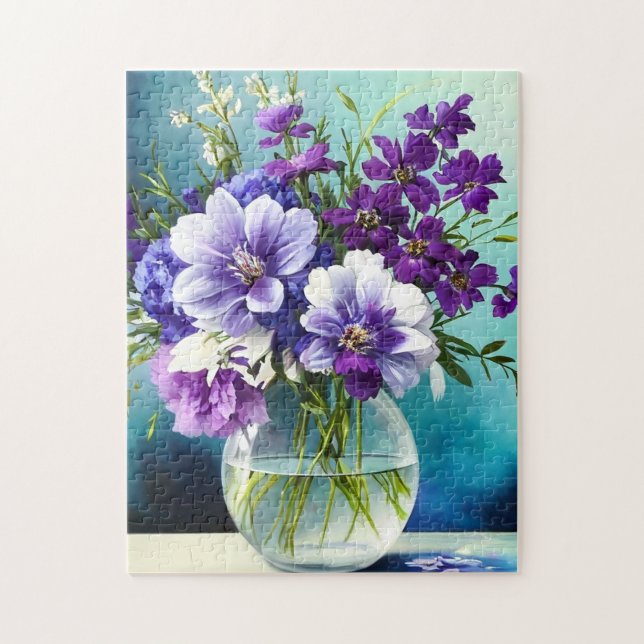 Puzzle Fleurs violettes Whimsical Dans Un Vase (Vertical)
