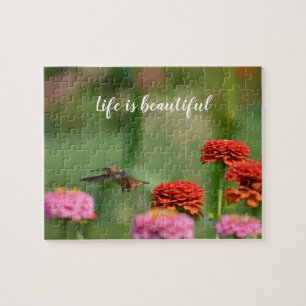 Puzzle Fleurs Zinnia de colibri