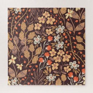 Puzzle Flora d'automne : Vintage Motif sans couture