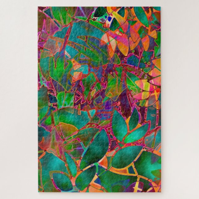 Puzzle Floral Abstrait verre (Vertical)