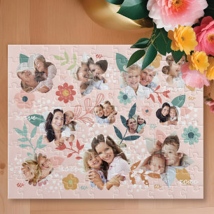 Puzzle Floral Garden Flower Family Photo Frame Collage