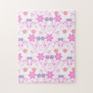 Puzzle Floral moderne violet rose