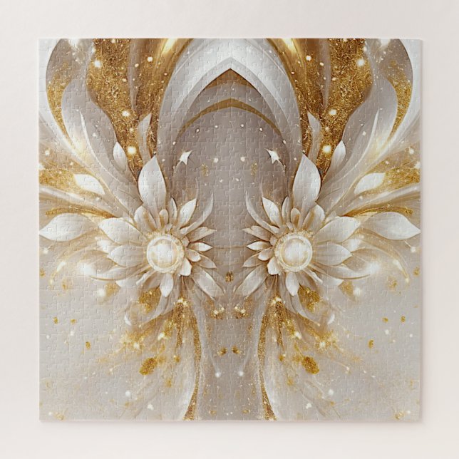Puzzle floral or blanc (Vertical)