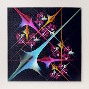 Puzzle Floral rose moderne Art Abstrait Couleur Motif #01